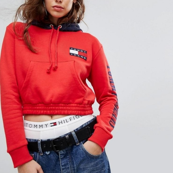 ♡Sale♡Tommy Hilfiger  Cropped Hoodie - Picture 11 of 16